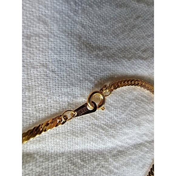 Gold Tone Korean Snake Chain Bracelet 7.5 Inches Long - Picture 2 of 4